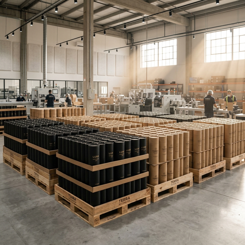 Rulobox scalable cylinder production warehouse and packaging stacks
