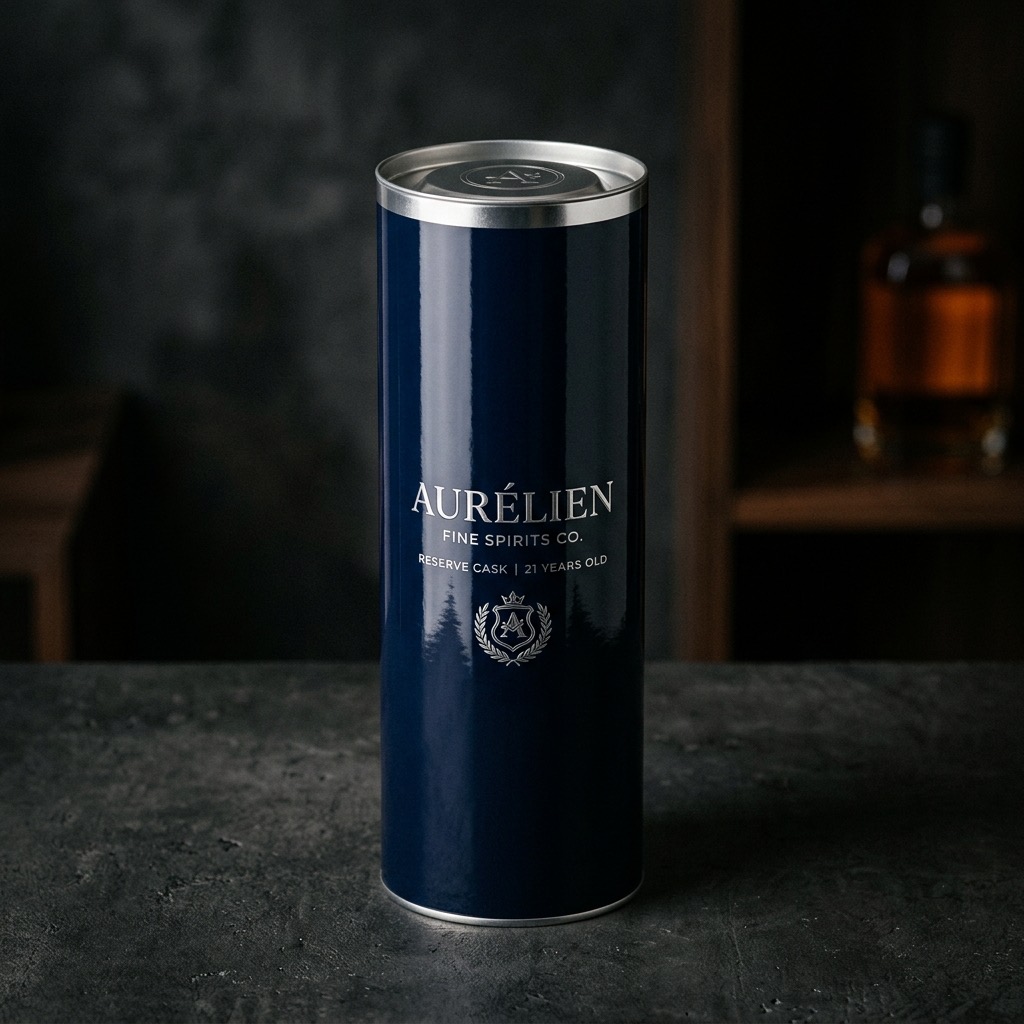 High-gloss navy lacquered spirits cylinder